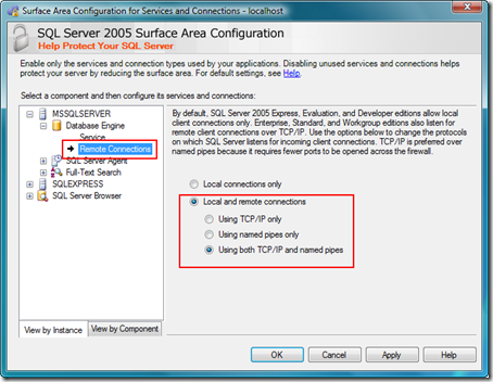 SQL Server Surface Area Configuration