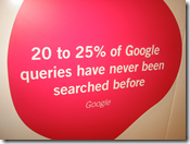 20-25% of Google queries have never been searched before