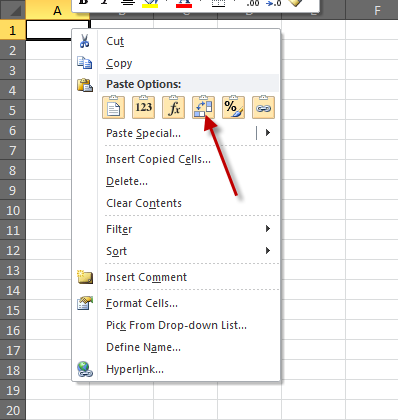 Excel paste with Transpose